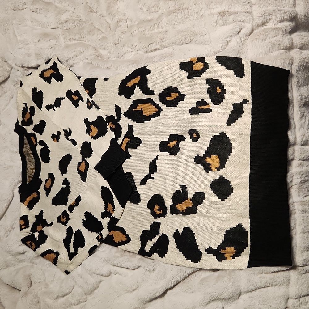 Leopard Sweater dress, medium
